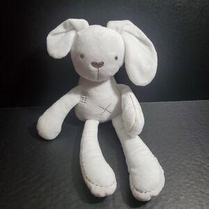 EARTH MAMA White Bunny Rabbit Plush 13" Stuffed Animal, Exposed Stitches